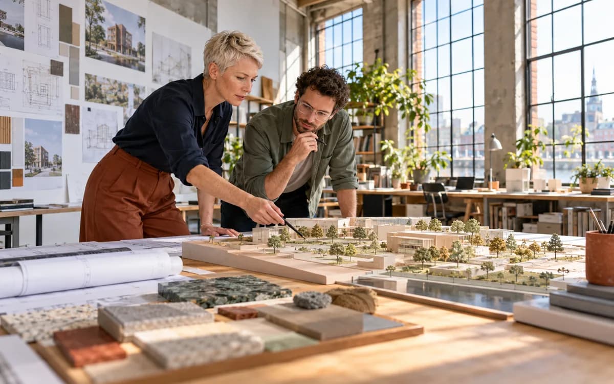 Architect at work in a professional setting