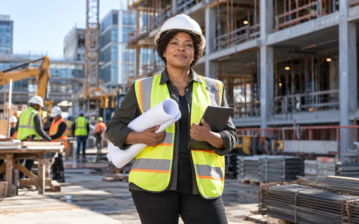 Construction Manager at work in a professional setting