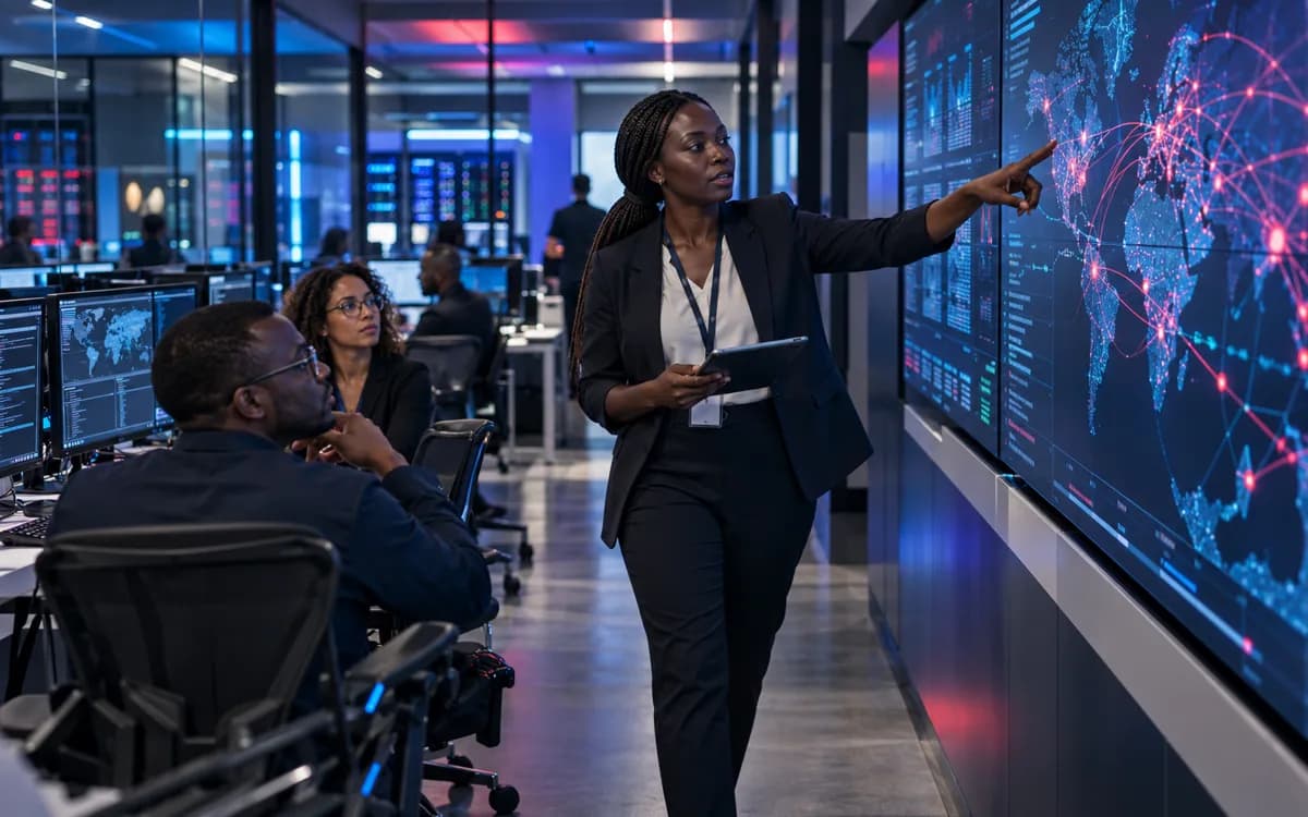 Cybersecurity Specialist at work in a professional setting