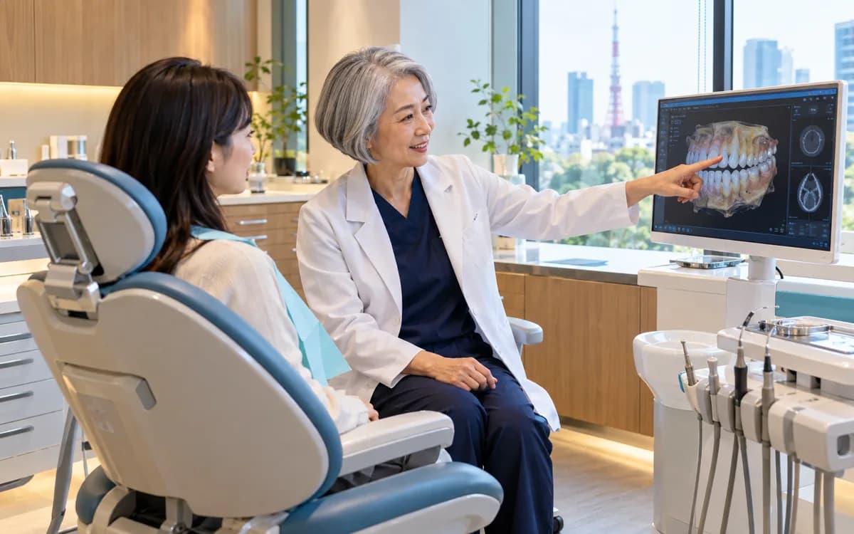 Dentist at work in a professional setting