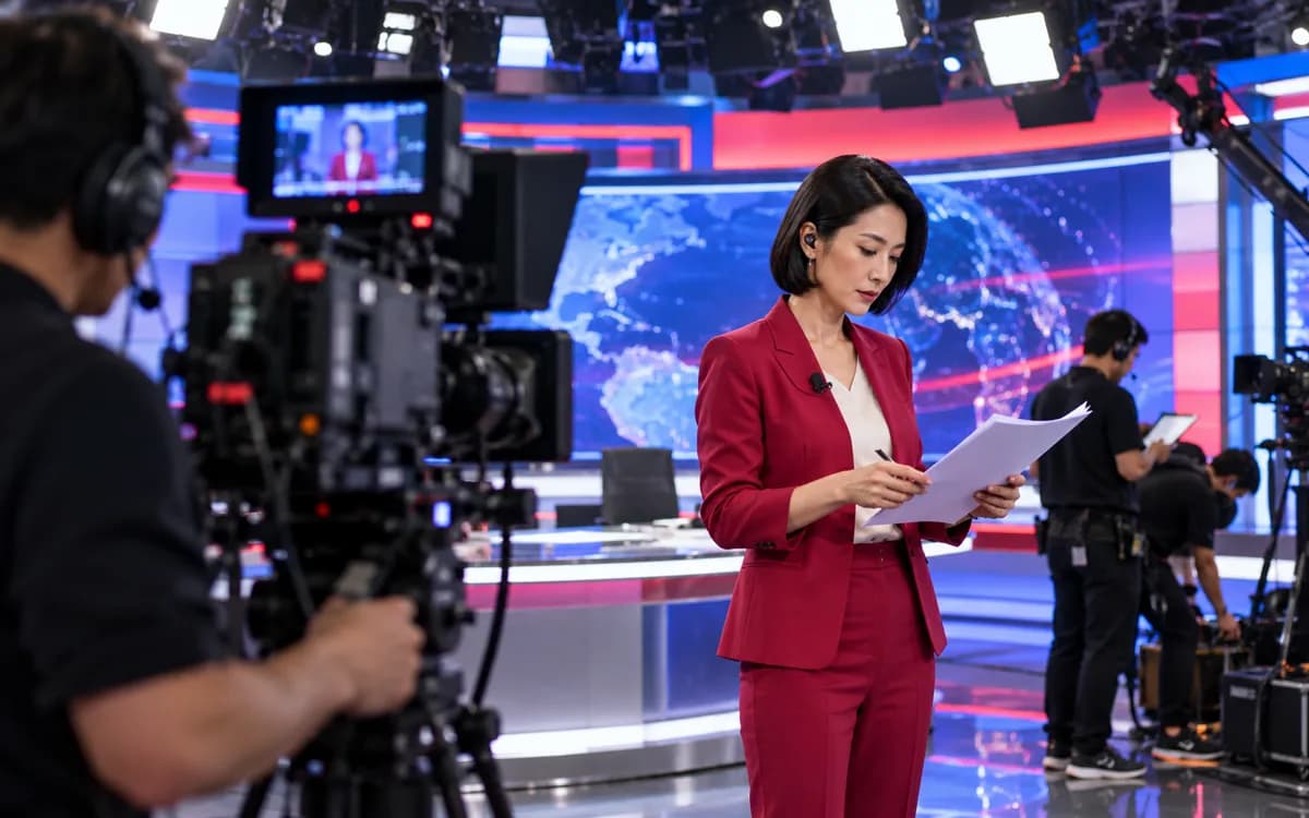 News Anchor at work in a professional setting
