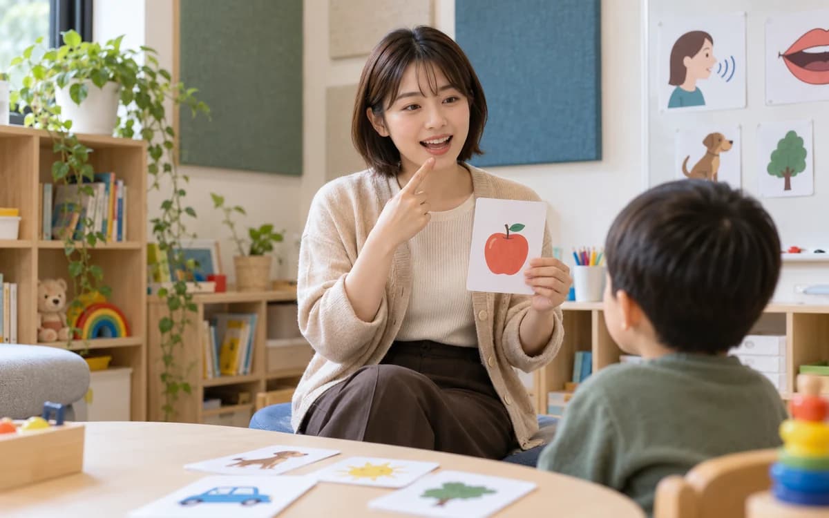 Speech Therapist at work in a professional setting