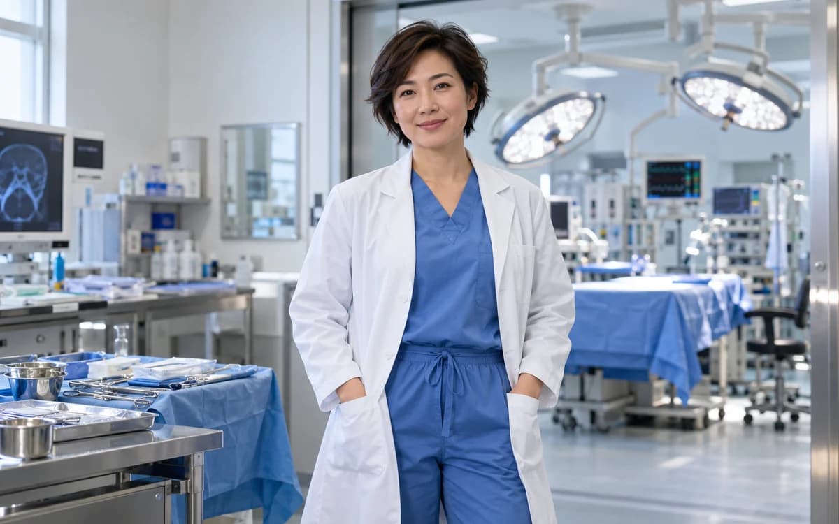 Surgeon at work in a professional setting