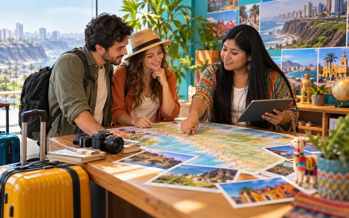Travel Agent at work in a professional setting