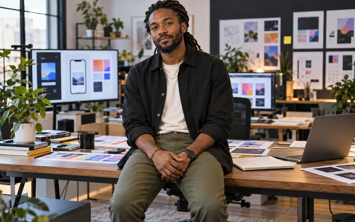 UI Designer at work in a professional setting