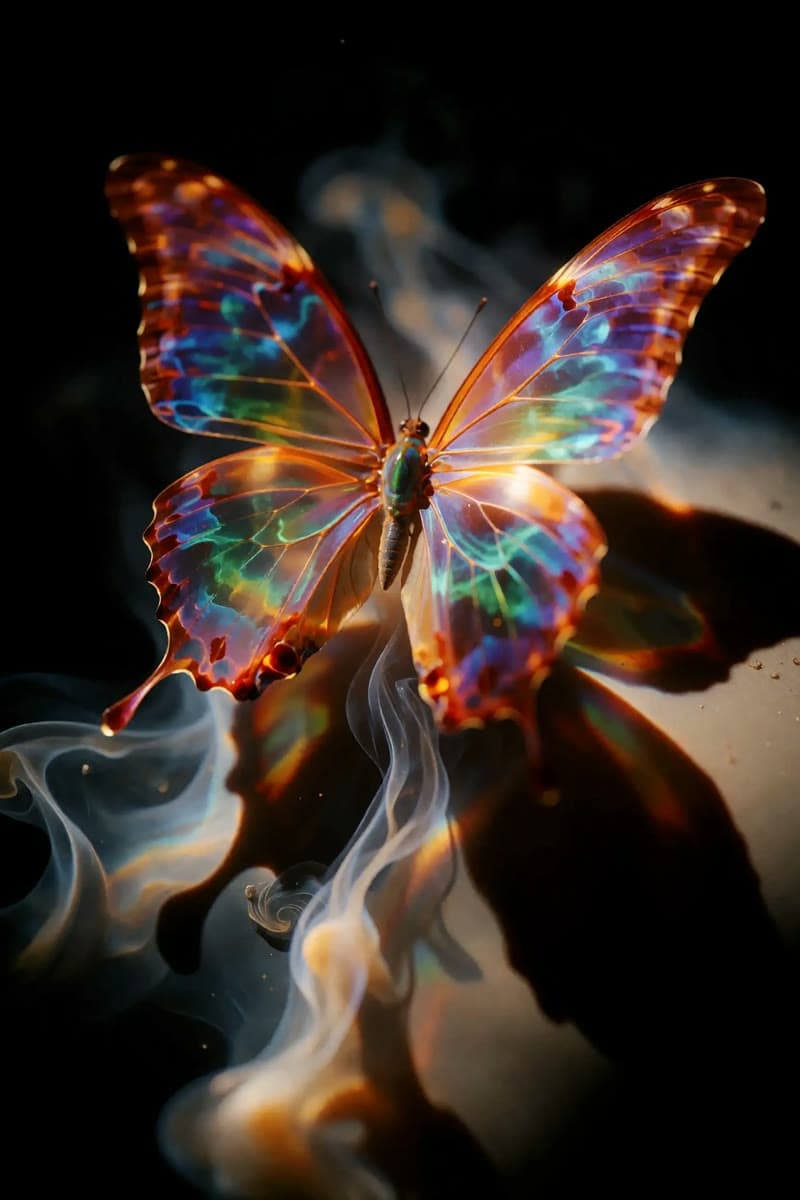 AI-generated luminous butterfly